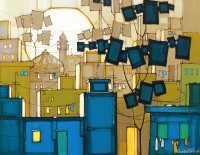 Salman Farooqi, 24 x 30 Inch, Acrylic on Canvas, Cityscape Painting, AC-SF-349